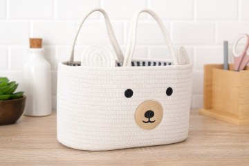 Chomik Організатор З Тваринкою З Ручками 35 x 25 x 21 См Білий Розмір L, NIZ5073 - Home Club