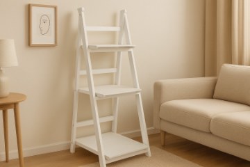 Chomik Біла Сходова Стійка З 3 Полочками 42 x 39 x 109 см, PHO8416 - Home Club