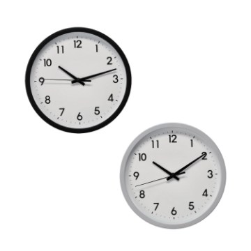 Chomik Круглий Настінний Годинник 22 x 22 x 3,8 См Білий/Чорний, ZEG4627 - Home Club