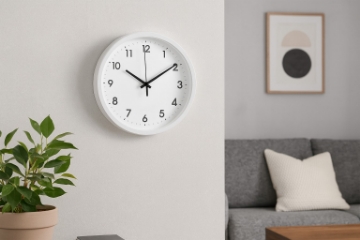 Chomik Настенные Часы Круглые 22 x 22 x 3,8 См Белые/Черные, ZEG4627 - Home Club