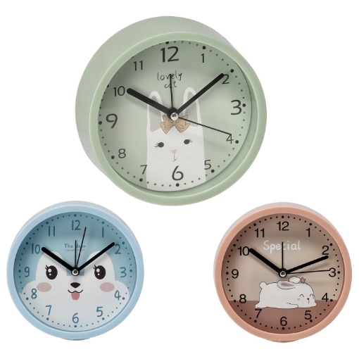 Chomik Будильник настольный овальный 13 x 13 x 4,4 см, набор из 3 дизайнов, ZEG4641 - Home Club