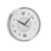 Chomik Настенные Часы Круглые 30,5 x 30,5 x 4,3 См Белые С Серебряной Рамкой, ZEG4672 - Home Club