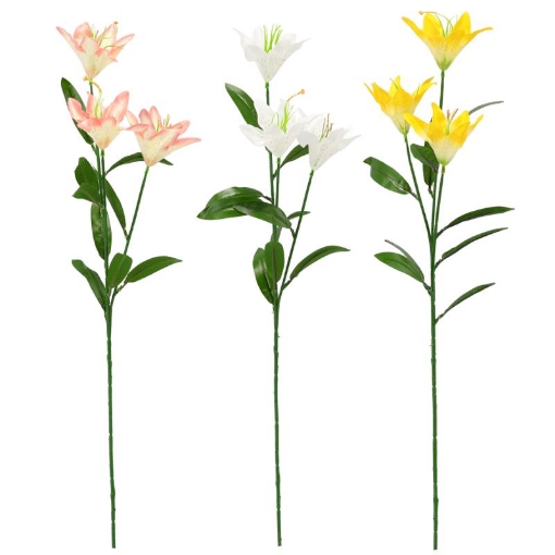 Chomik Штучна Гілка - Лілія З Трьома Квітами 64 См, Комбіновані Кольори, HID3000 - Home Club