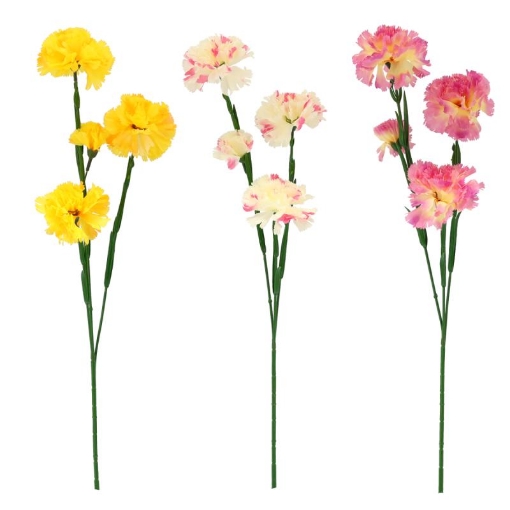 Chomik Штучна Гілка - Гвоздика З Трьома Квітами 67 См, Кольори, HID3086 - Home Club