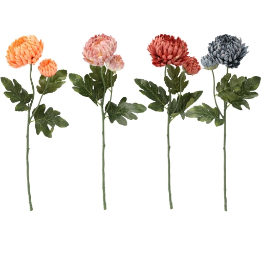 Chomik Искусственная ветка - хризантема с двумя цветами, 64 см, разноцветная, HID4045 - Home Club