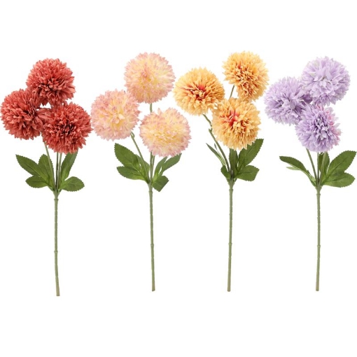 Chomik Искусственная ветка - букет из 3 георгинов, 43 см, смешанные цвета, HID4120 - Home Club