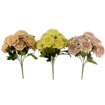 Chomik Искусственная ветка - букет из 7 пионов 41 см, смешанные цвета, HID4083 - Home Club