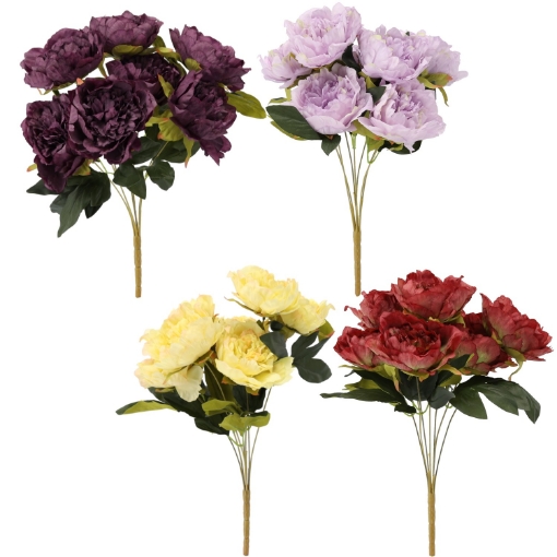 Chomik Штучна Гілка - Букет З 7 Півоній 44 См, Різнобарвний, HID4144 - Home Club