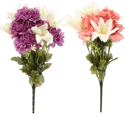 Chomik Искусственная ветка - букет из лилий и гвоздик 45-48 см, разноцветный, HID4175 - Home Club