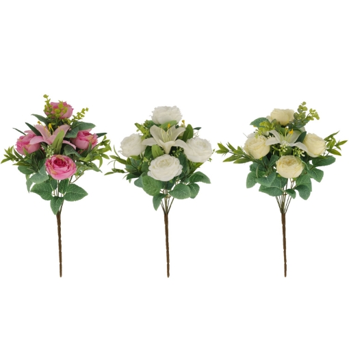 Chomik Штучна Гілка - Букет Троянд І Лілій 43 См, Комбіновані Кольори, HID2904 - Home Club