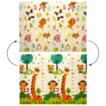 BackHome Living Двостороння Освітня Килимка 150x200x1 См Складна Тварини-Цифри + Сумка, KID4329 - Home Club
