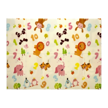 Chomik Двусторонняя образовательная коврик 150x200x1 см, складная, с изображением животных и цифр + сумка, KID4329 - Home Club