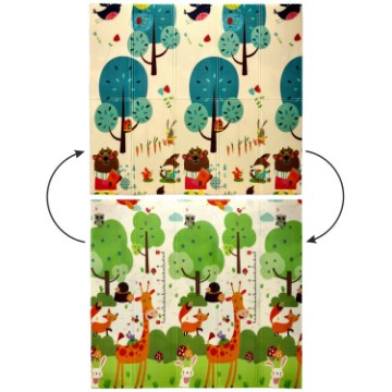 BackHome Living Двостороння Освітня Килимка 180x200x1 См Складна Тварини-Дерева + Сумка, KID4350 - Home Club