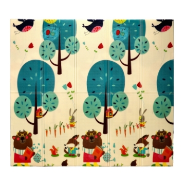 Chomik Двусторонняя образовательная коврик 180x200x1 см, складная, с изображением животных и деревьев + сумка, KID4350 - Home Club