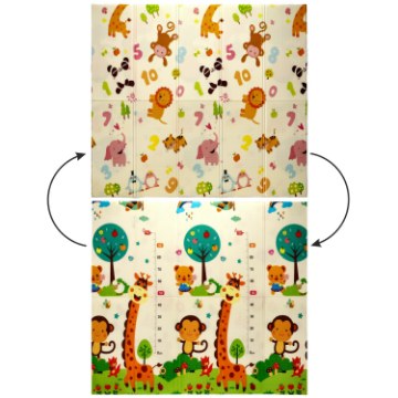 BackHome Living Двостороння Освітня Килимка 180x200x1 См Складна Тварини-Цифри + Сумка, KID4367 - Home Club