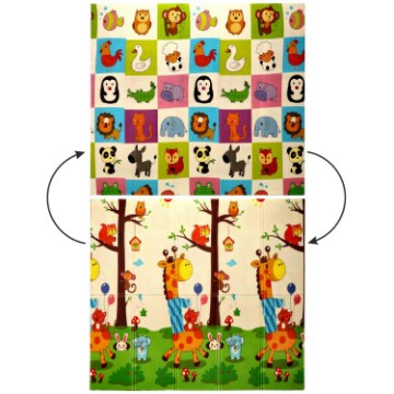 BackHome Living Двостороння Освітня Килимка 180x200x1 См Складна Твари + Сумка, KID4374 - Home Club