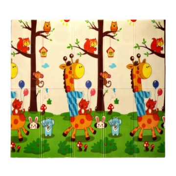 Chomik Двусторонняя образовательная коврик 180x200x1 см, складная, с изображением животных + сумка, KID4374 - Home Club