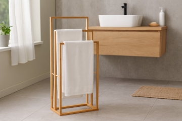 Chomik Стойка Для Полотенец Бамбуковая 3 Уровня 42 x 24 x 82 См, MUT6552 - Home Club