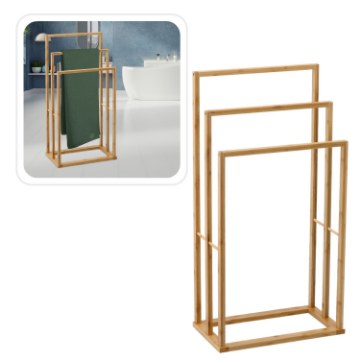 Chomik Стойка Для Полотенец Бамбуковая 3 Уровня 42 x 24 x 82 См, MUT6552 - Home Club