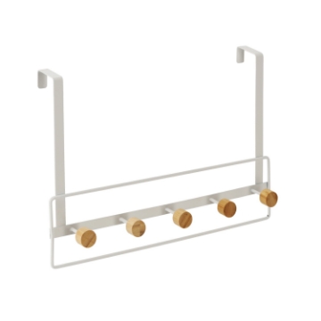 Chomik Металлический Вешалка На Дверь С 5 Бамбуковыми Крючками 39 x 5 x 38 См, MUT6613 - Home Club