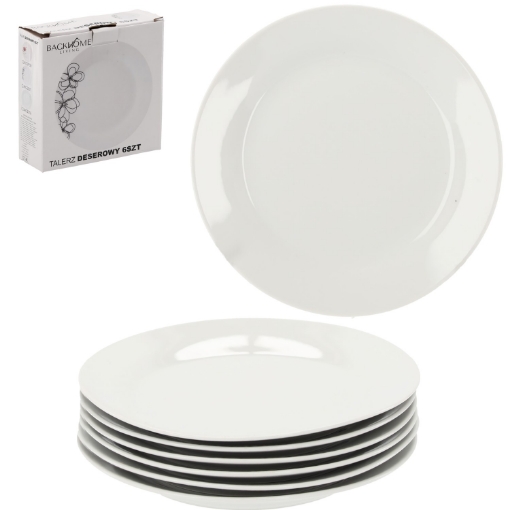Chomik Кпл. 6 Десертних Тарілок 19 См Круглих Білих, AIC2318 - Home Club