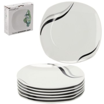 Chomik Kpl. 6 Десертних Тарілок 20 См Квадратних G059, AIC2332 - Home Club