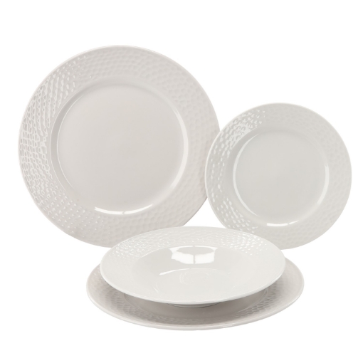 Chomik Обеденный набор, 18 предметов, круглый, белый, BIM1359 - Home Club