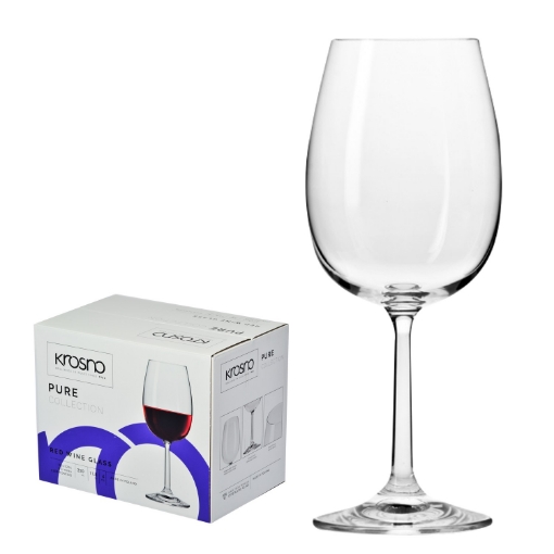 Krosno Набор из 6 бокалов для красного вина Pure 390 мл, KRO8104 - Home Club