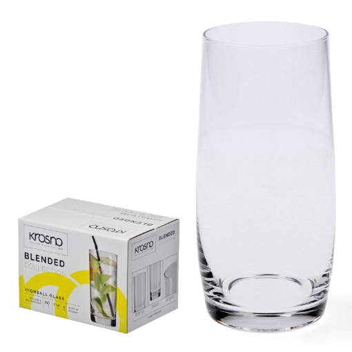 Krosno Kpl.6 Шт. Стеклянные Бокалы Long Drink Blended 350 Мл Высокие, KRO9767 - Home Club