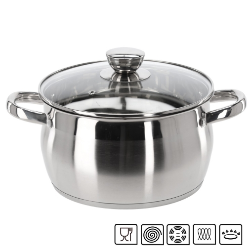 Chomik Нержавеющая кастрюля с крышкой 4 л 22 см Belly, KIR3370 - Home Club
