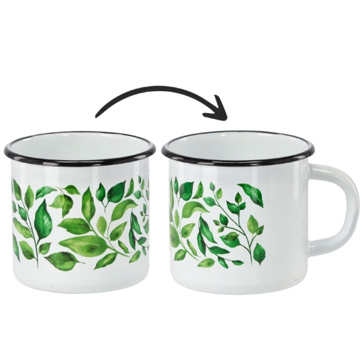 Chomik Эмалированная Чашка 1 Л 11 См Белый Фикус, EMA9020 - Home Club