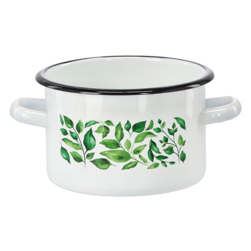 Chomik Эмалированная Кастрюля 2 Л 16 См Белый Фикус, EMA9143 - Home Club