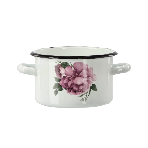Chomik Эмалированная Кастрюля 2 Л 16 См Белый Пивонь Лаура, EMA9150 - Home Club