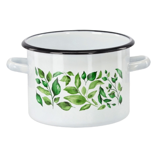 Chomik Эмалированная Кастрюля 3 Л 18 См Белый Фикус, EMA9174 - Home Club