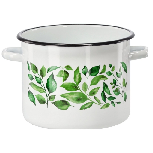 Chomik Эмалированная Кастрюля 5,5 Л 22 См Белый Фикус, EMA9235 - Home Club