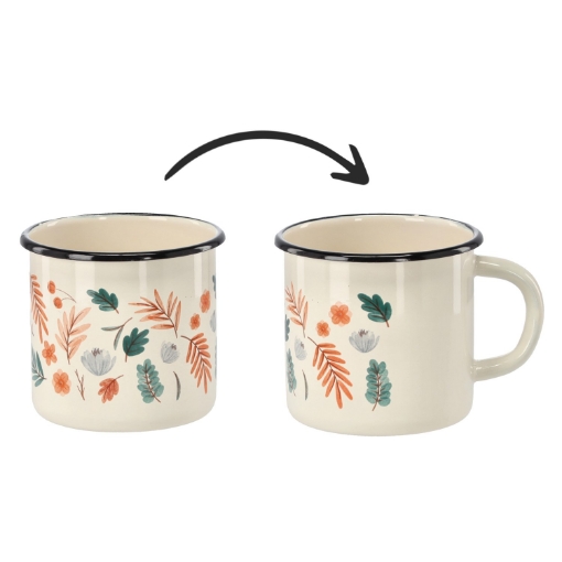 Chomik Эмалированная Чашка 1 Л 11 См Кремовый Листья, EMA2303 - Home Club