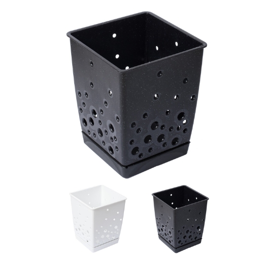 Chomik Дренажная Подставка Для Столовых Приборов С Подставкой, Черный/Белый 1338, PRA1321 - Home Club