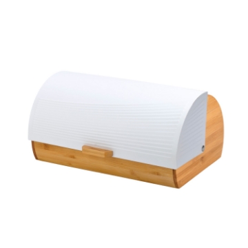 Chomik Хлебник Anise - Бамбуковый С Металлической Крышкой 38 x 28 x 18,5 См Белый, NEL8862 - Home Club