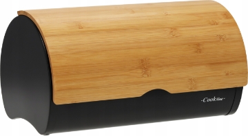 Chomik Хлебник Sabroso - Эмалированный С Бамбуковой Крышкой 38 x 25 x 18 См Черный, NEL8893 - Home Club