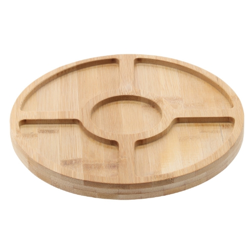 Chomik Бамбуковая Доска Для Подачи Закусок, 5 Отделений, 25x2 См, MUT7224 - Home Club