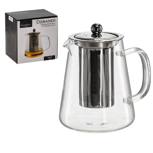 Chomik Жаропрочный кувшин с заварочным устройством и металлической крышкой, объем 950 мл, LUT1564 - Home Club