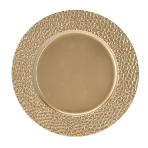 Chomik Круглая подставка 33 x 33 x 2 см с рельефным узором, золотая, VEN8595 - Home Club