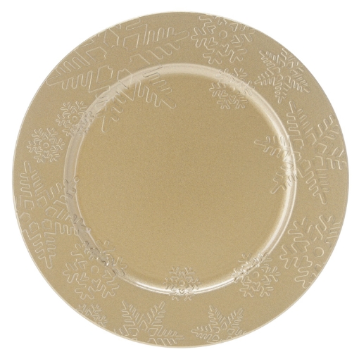 Chomik Круглая подставка 33 x 33 x 2 см с узором снежинок, золотая, VEN8618 - Home Club