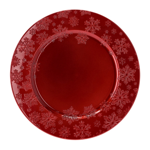 Chomik Круглая подставка 33 x 33 x 2 см с узором снежинок, красная, VEN8632 - Home Club