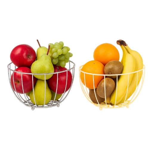 Chomik Корзина для фруктов 26 x 26 x 16,5 см, металлическая, двухцветная, золотая/серебряная, NIW8977 - Home Club