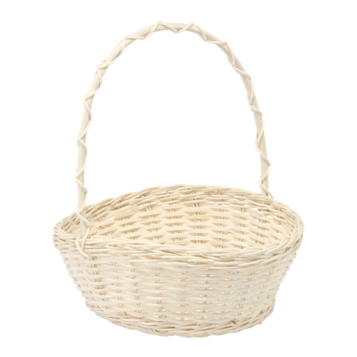 Chomik Корзина из ротанга 24/18 x 9/27 см с ручкой - белая, DRA4163 - Home Club