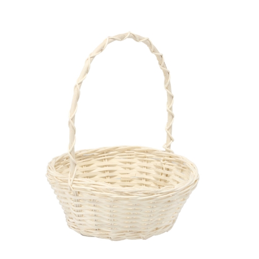 Chomik Корзина из ротанга 20/14 x 8/24 см с ручкой - белая, DRA4170 - Home Club