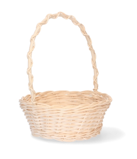 Chomik Корзина из ротанга 17/13 x 7/21 см с ручкой - белая, DRA4187 - Home Club