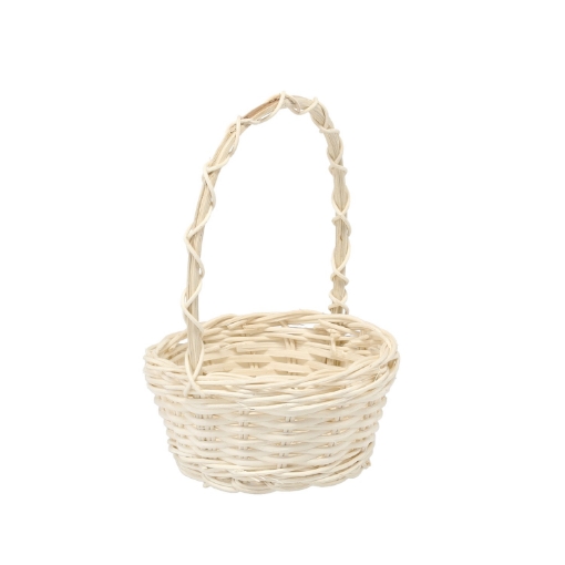 Chomik Корзина из ротанга 13,5/10,5 x 6/18 см с ручкой - белая, DRA4194 - Home Club