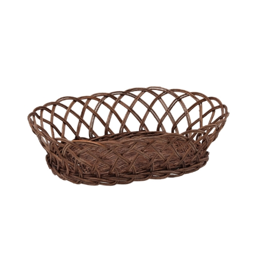 Chomik Овальная корзина из ротанга, размеры 27 x 21 x 7 см, шоколадного цвета, DRA6225 - Home Club